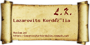 Lazarovits Kordélia névjegykártya